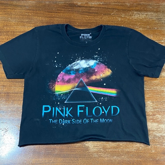 Pink Floyd Tops - Pink Floyd Black cropped Tee T shirt prism the dark side of the moon Medium